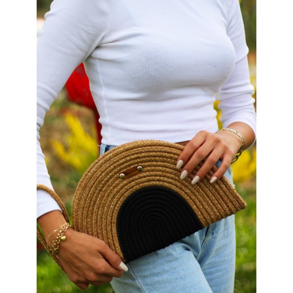 Jüt El Çantası Hasır Siyah