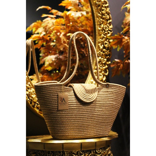 Jüt Mıknatıs Kapaklı Omuz Çantası