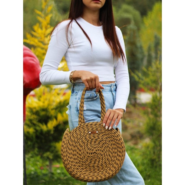 Jüt Yuvarlak El Çantası