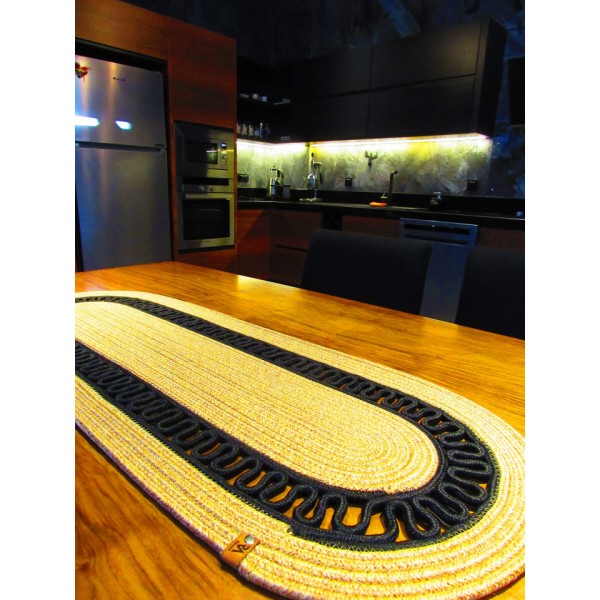 Jüt Runner Dalgalı Kırçıllı Jüt - Siyah