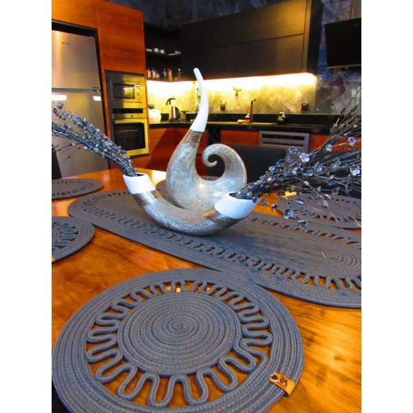 Jüt Runner Supla Takımı - Dalgalı Gri Jüt Runner Supla Takımı - Dalgalı Gri