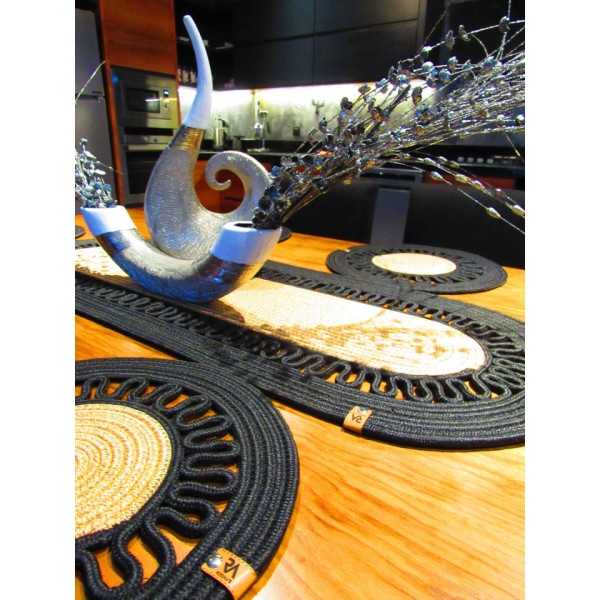 Jüt Runner Supla Takımı - Dalgalı Siyah - Kırçıllı Jüt